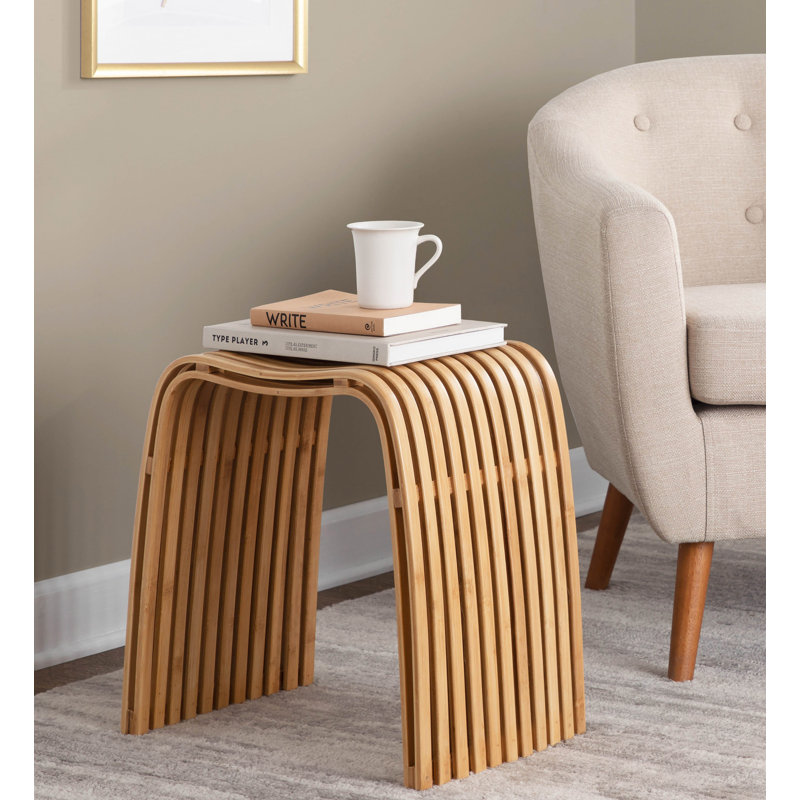 Bayou Breeze Cogan Solid Wood Sled End Table Wayfair
